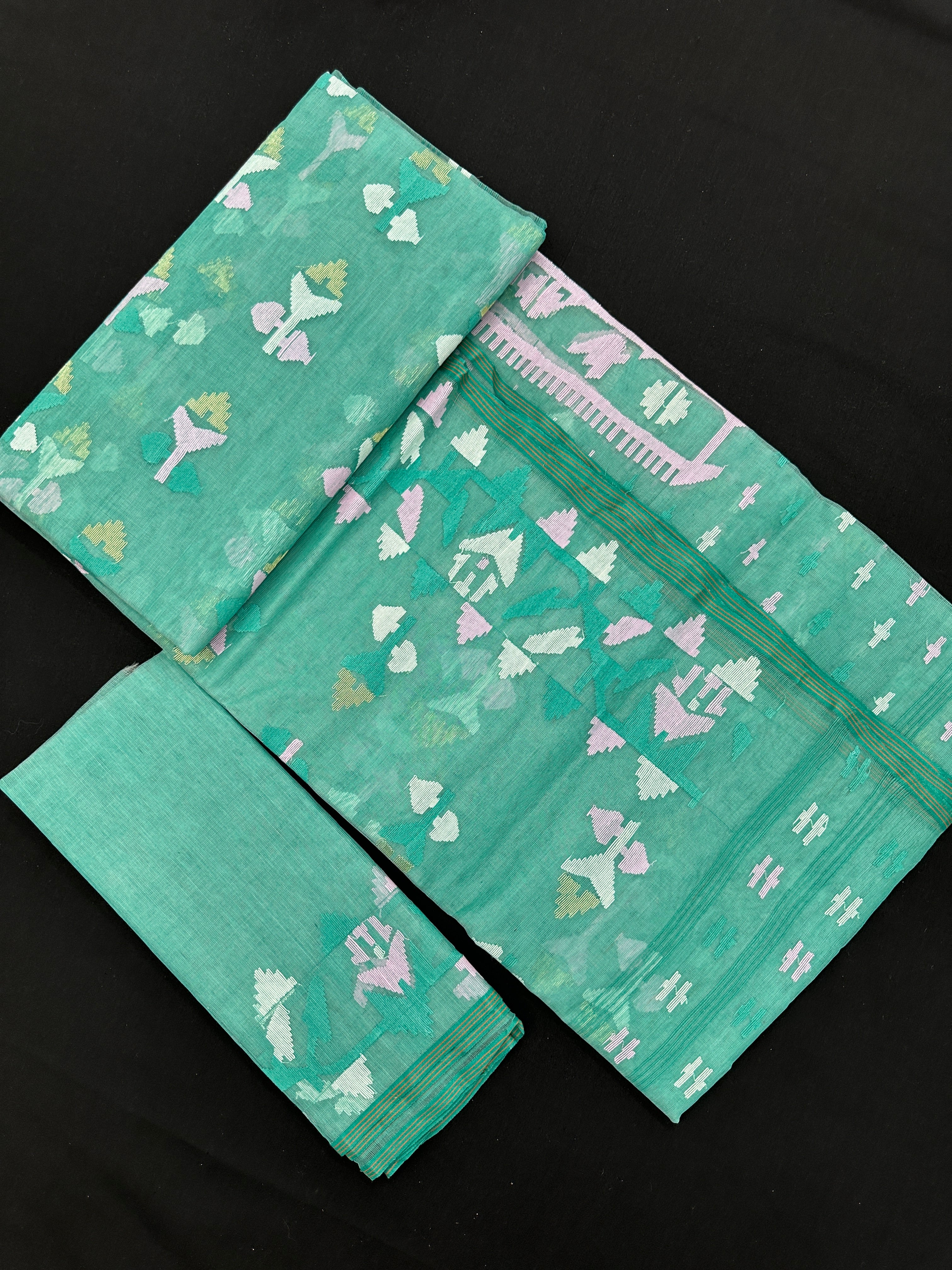 Light Blue Jamdani 84 Count with Blouse