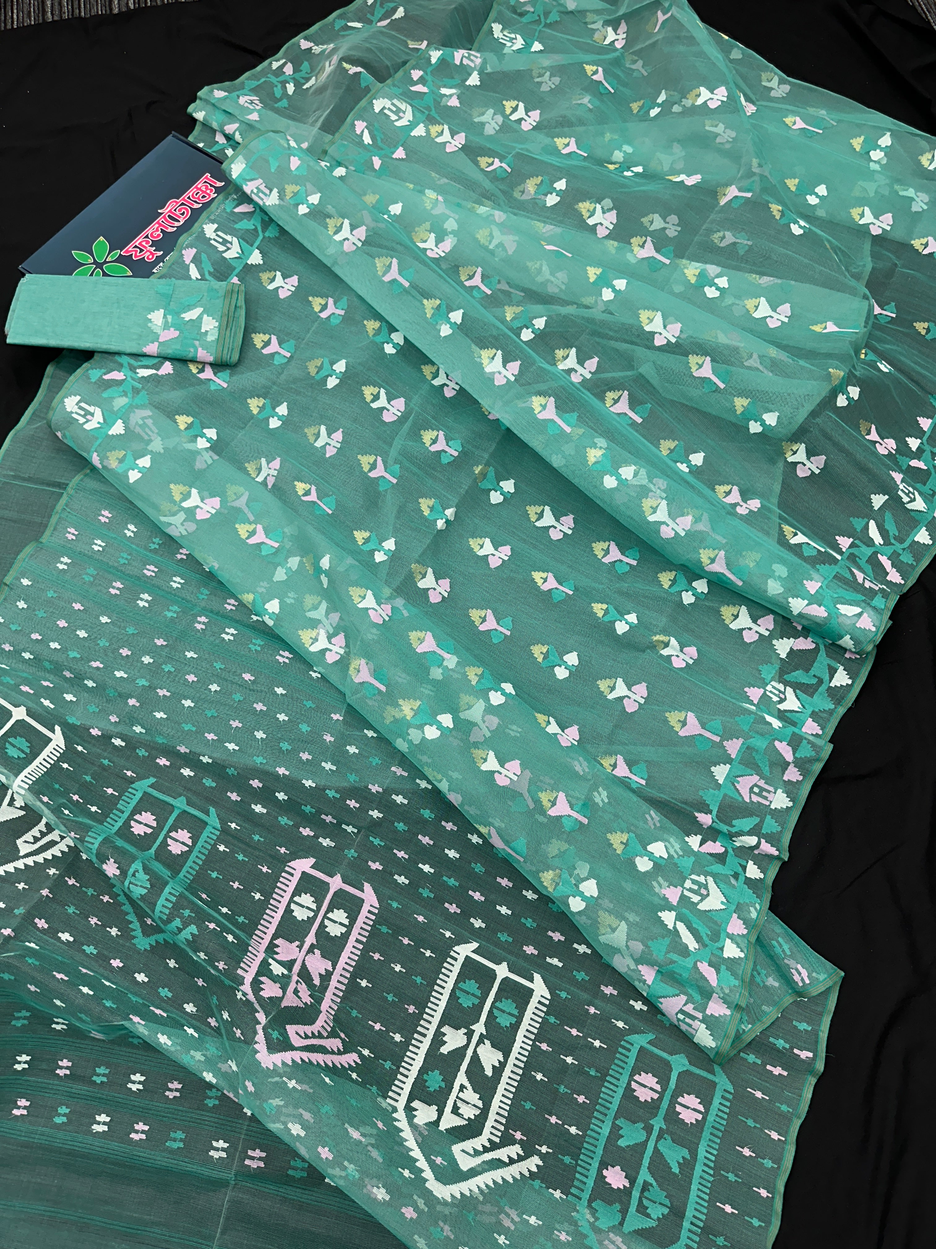 Light Blue Jamdani 84 Count with Blouse