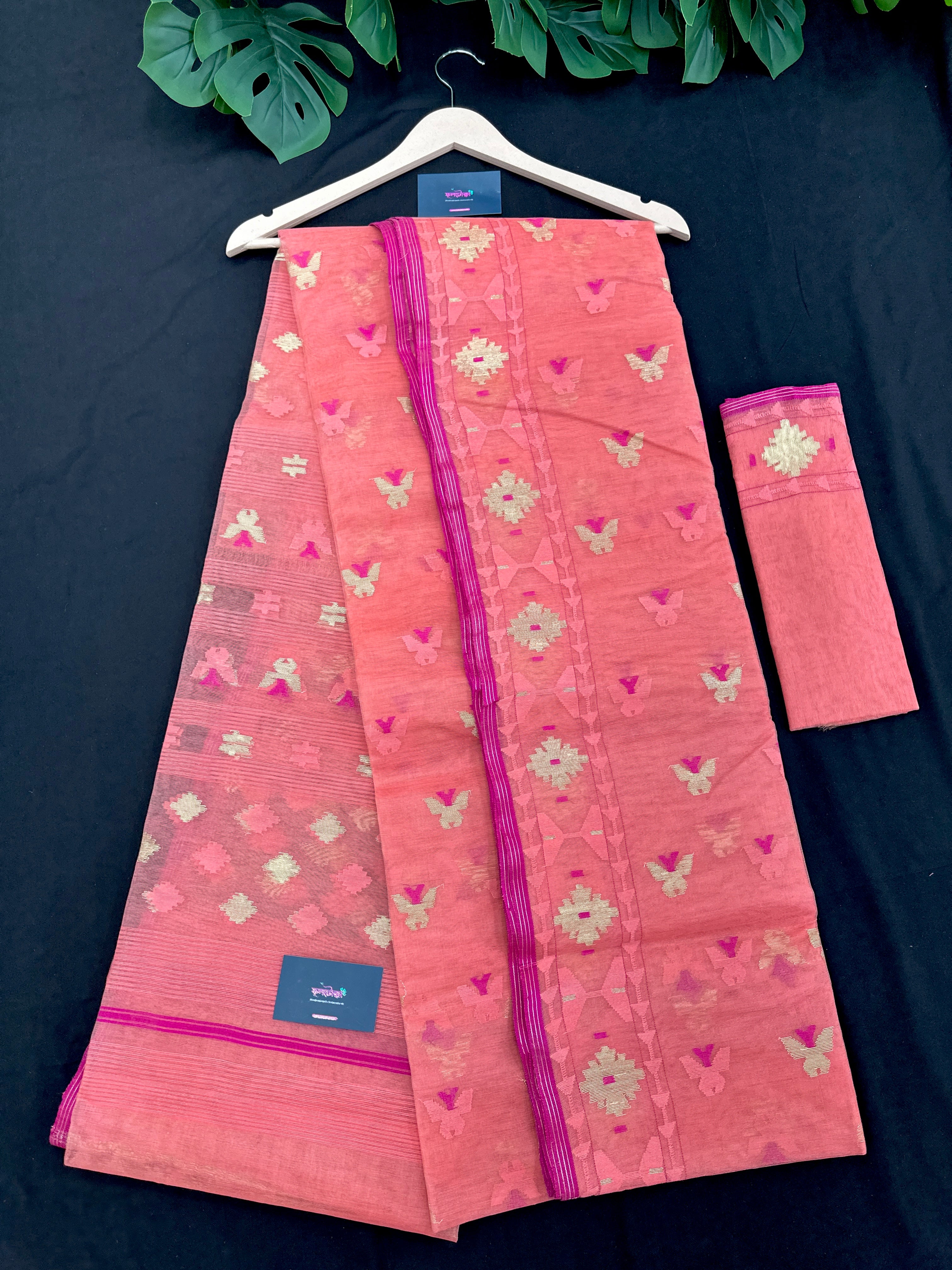 Light Pink Jamdani Saree with Blouse