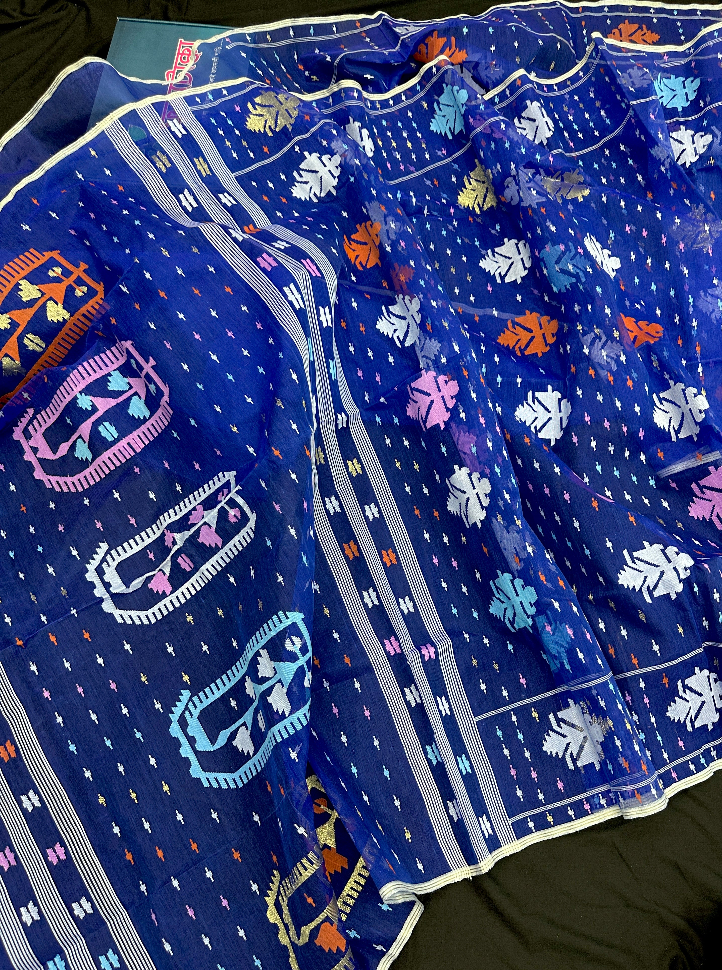 Blue Jamdani Saree - An Uncommon Work.