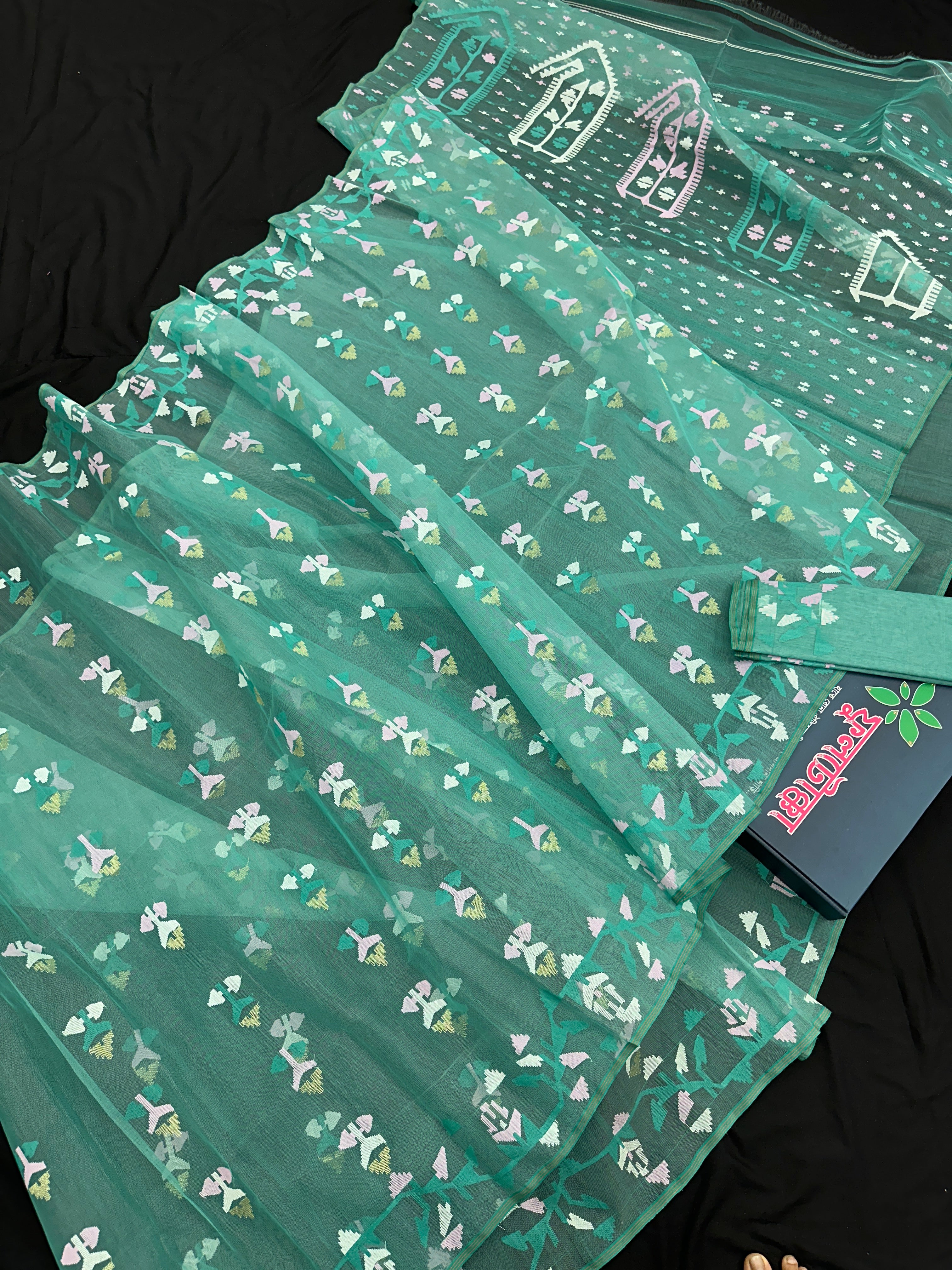 Light Blue Jamdani 84 Count with Blouse