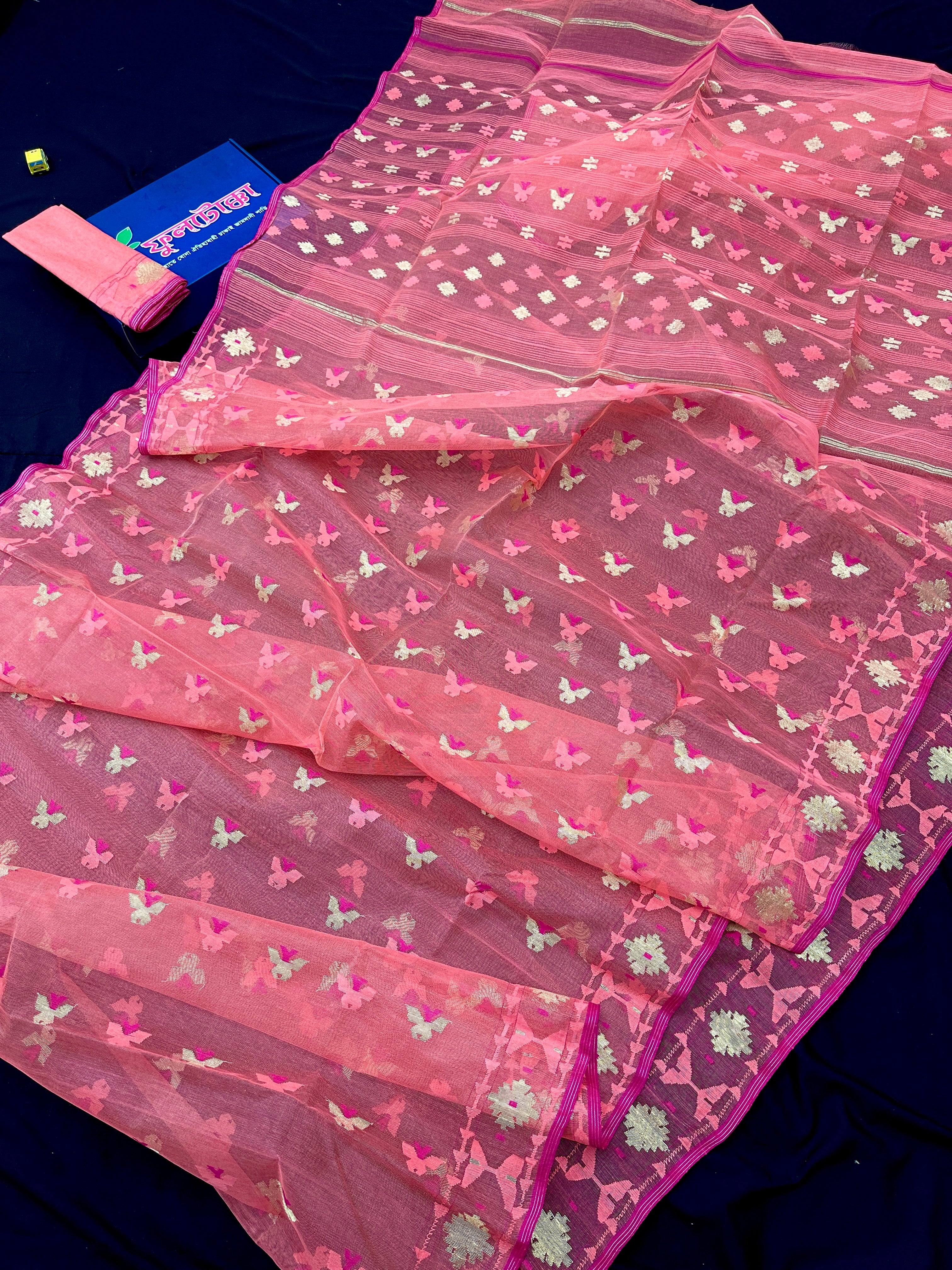 Light Pink Jamdani Saree with Blouse