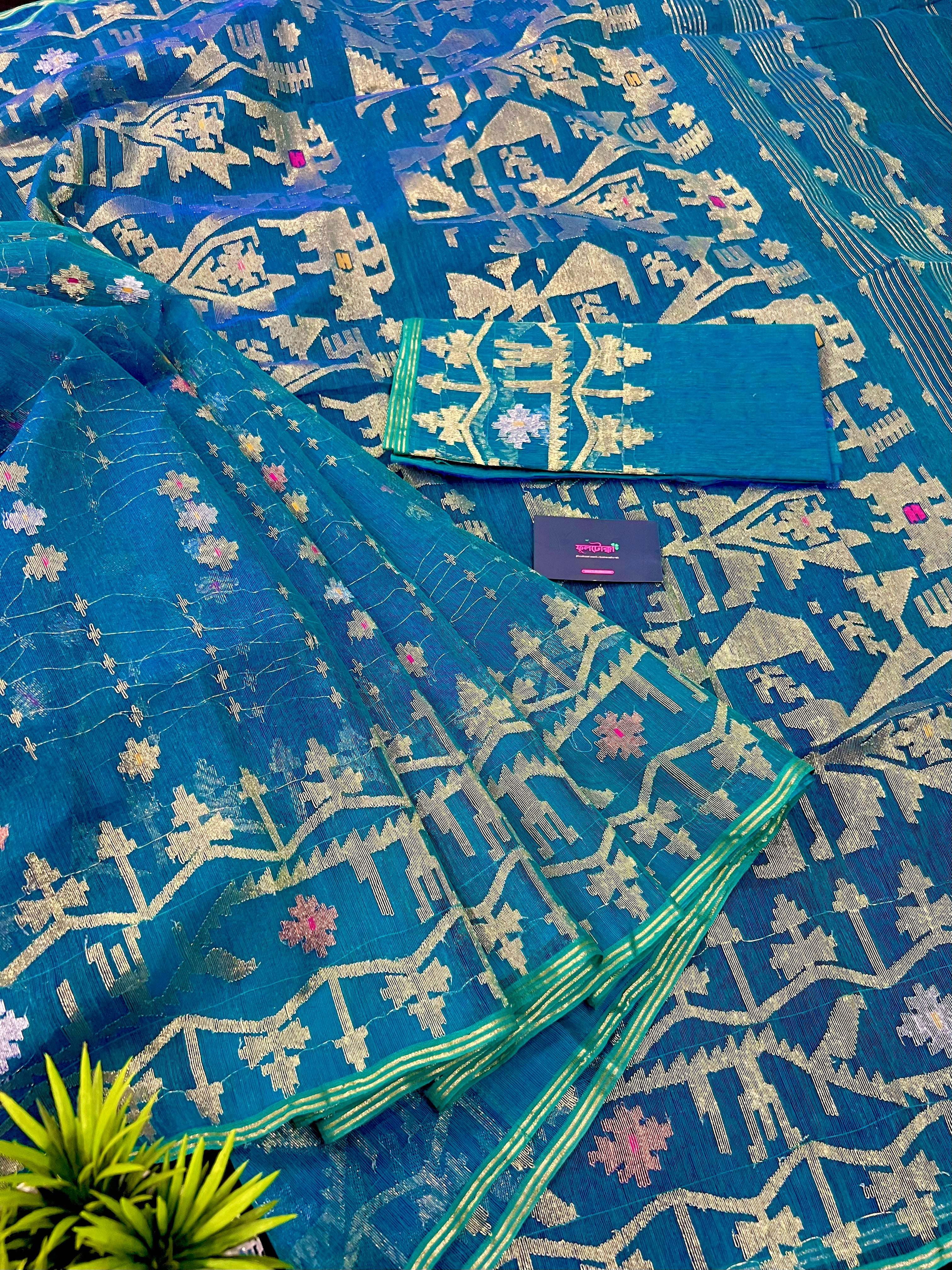 SEE BLUE DUAL TONED JAMDANI