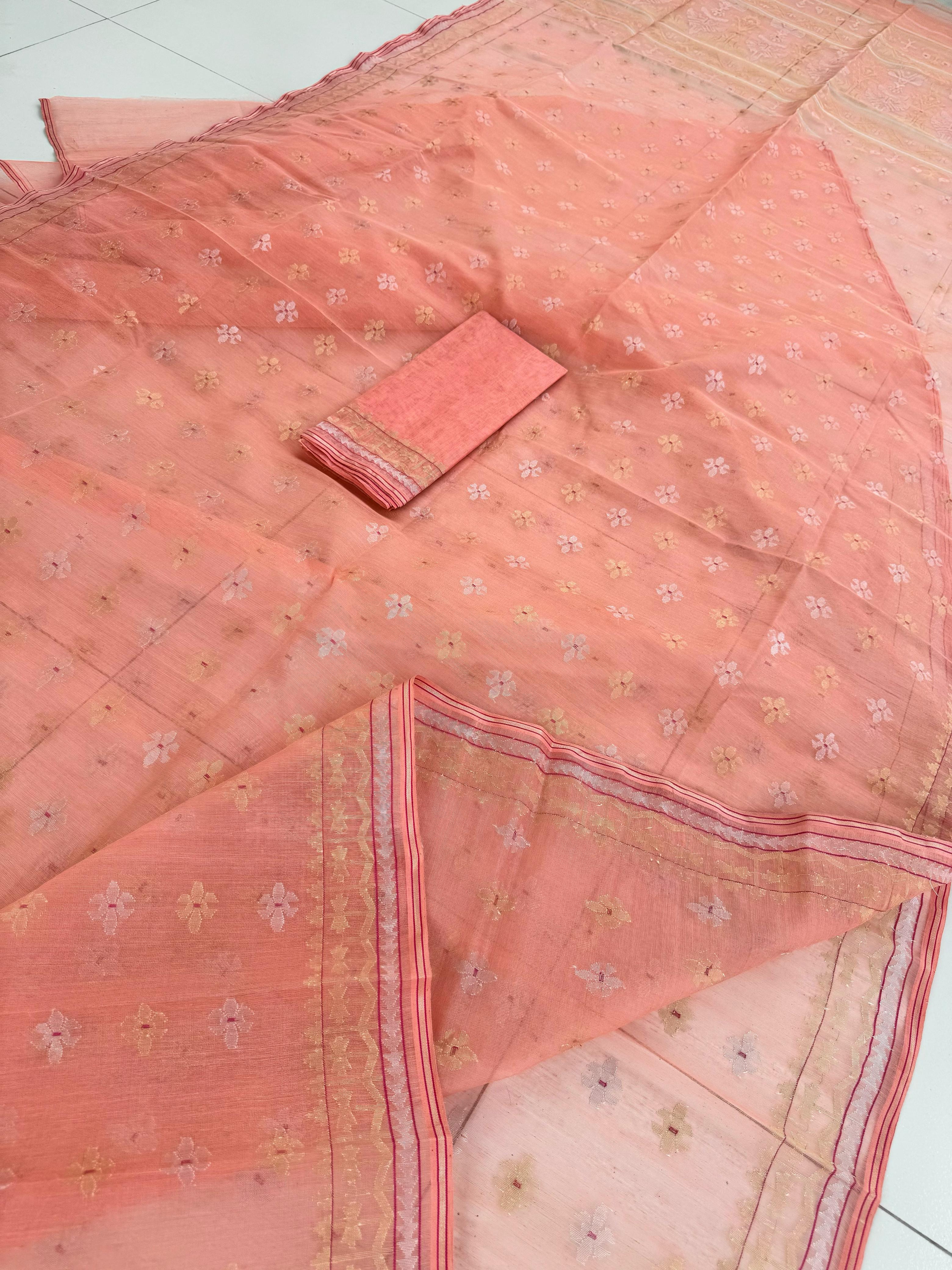 Exclusive Peace Colour Jamdani Saree.
