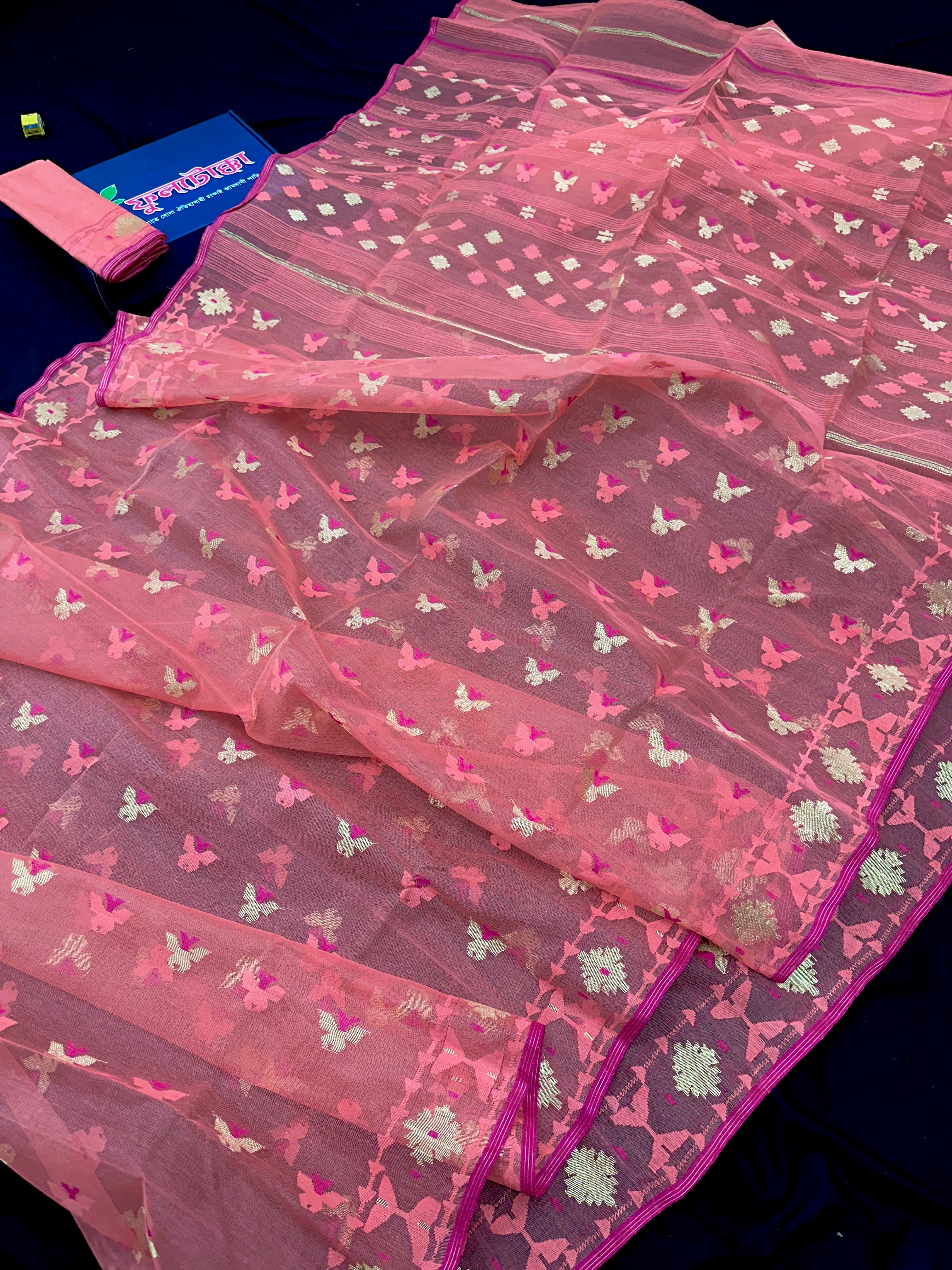 Light Pink Jamdani Saree with Blouse