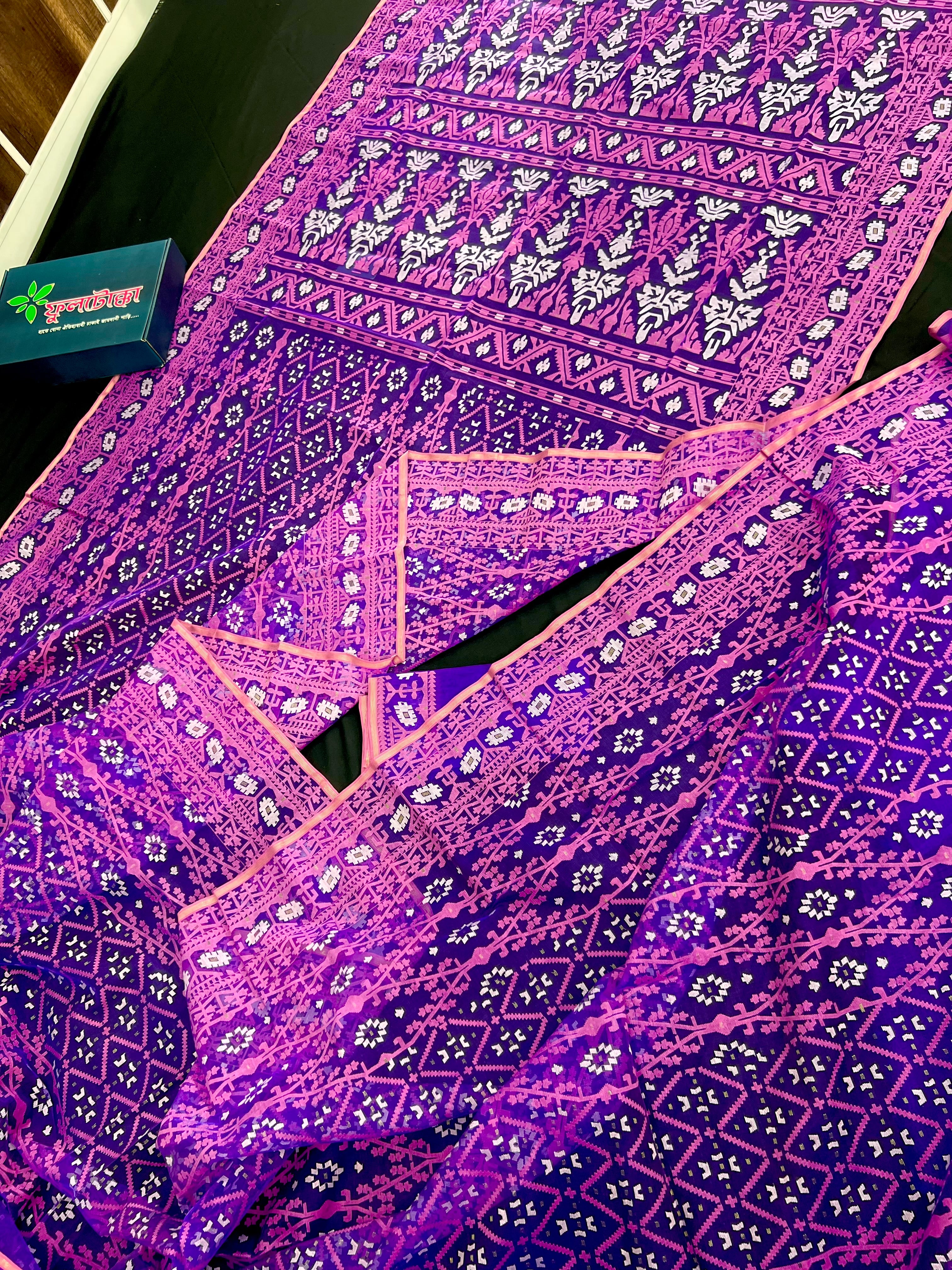 SUPER EXCLUSIVE PURPLE JAMDANI.