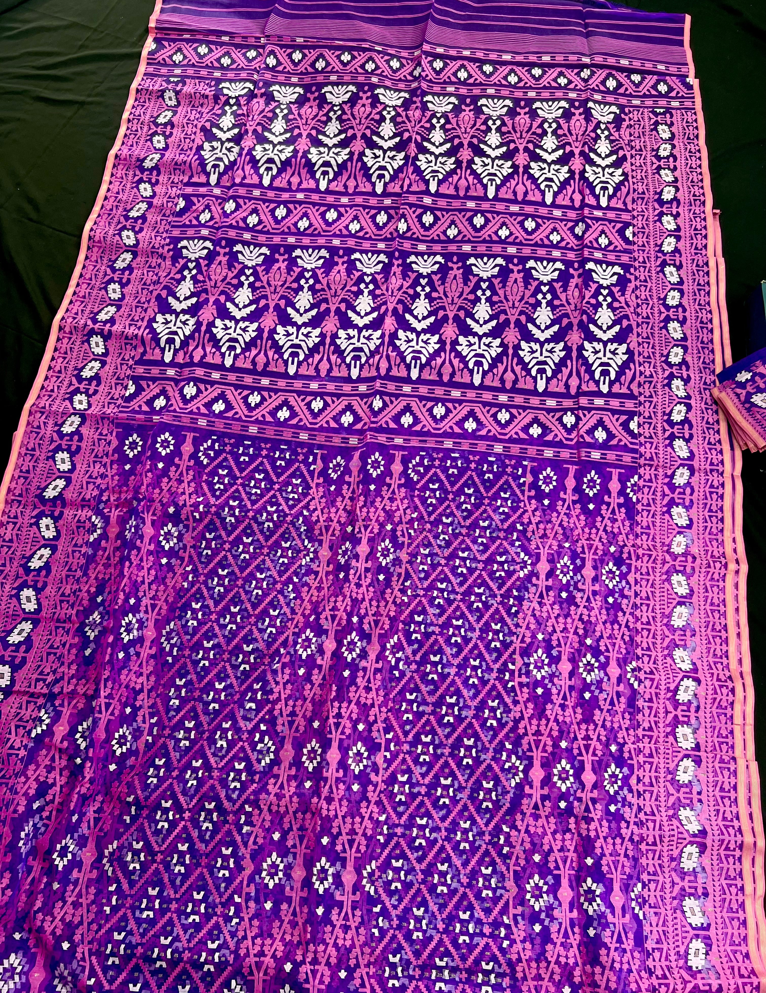 SUPER EXCLUSIVE PURPLE JAMDANI.