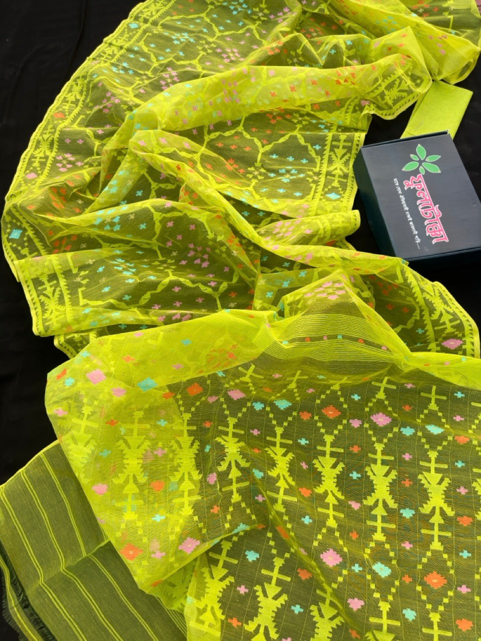 LEMON GREEN JAMDANI