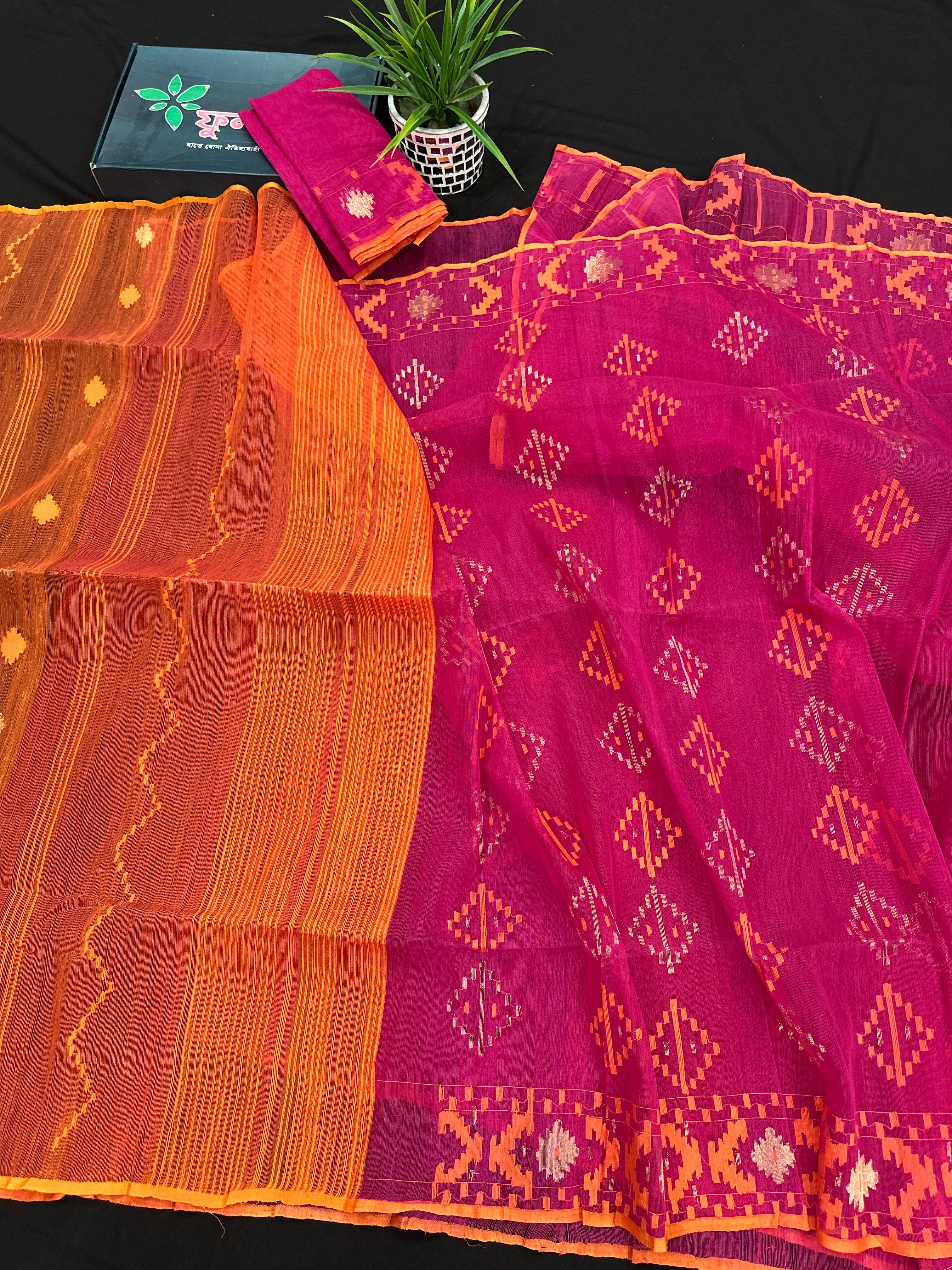 MAGENTA WITH ORANGE