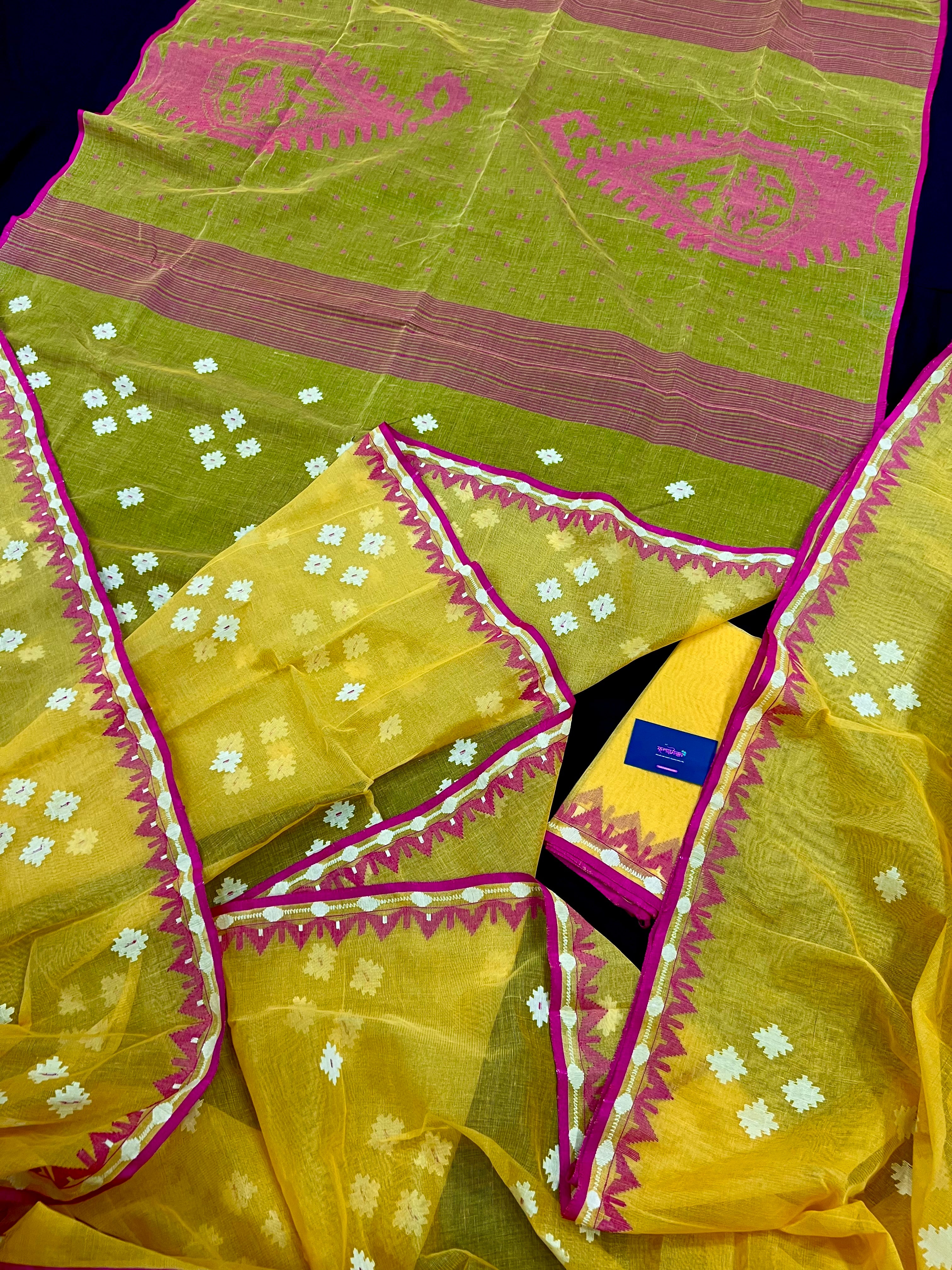 YELLOW WITH PINK BORDER