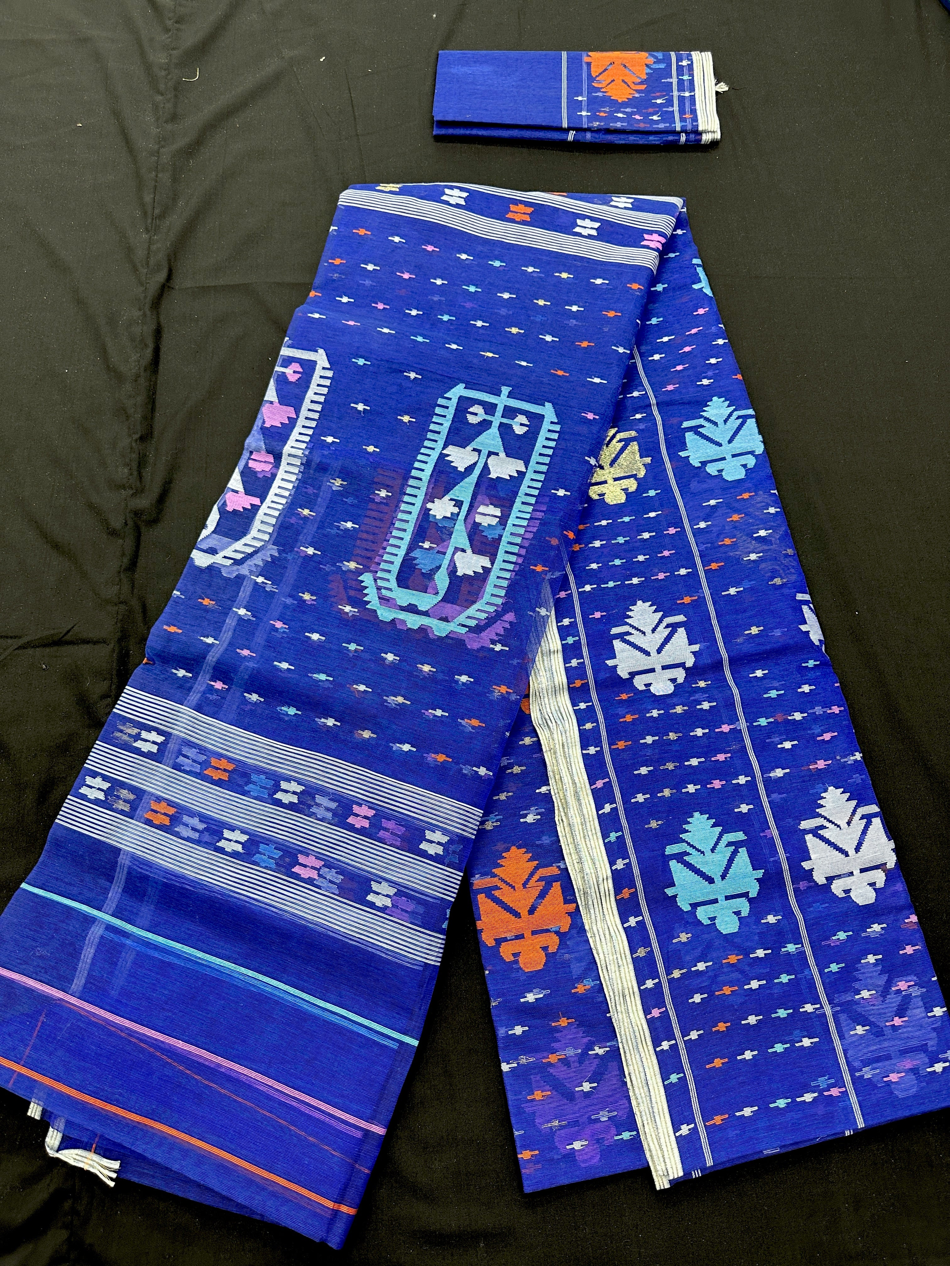 Blue Jamdani Saree - An Uncommon Work.