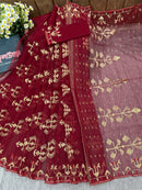 Maroon jamdani