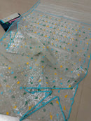 SILVERY WHITE JAMDANI