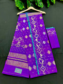 Purple Jamdani with Blouse