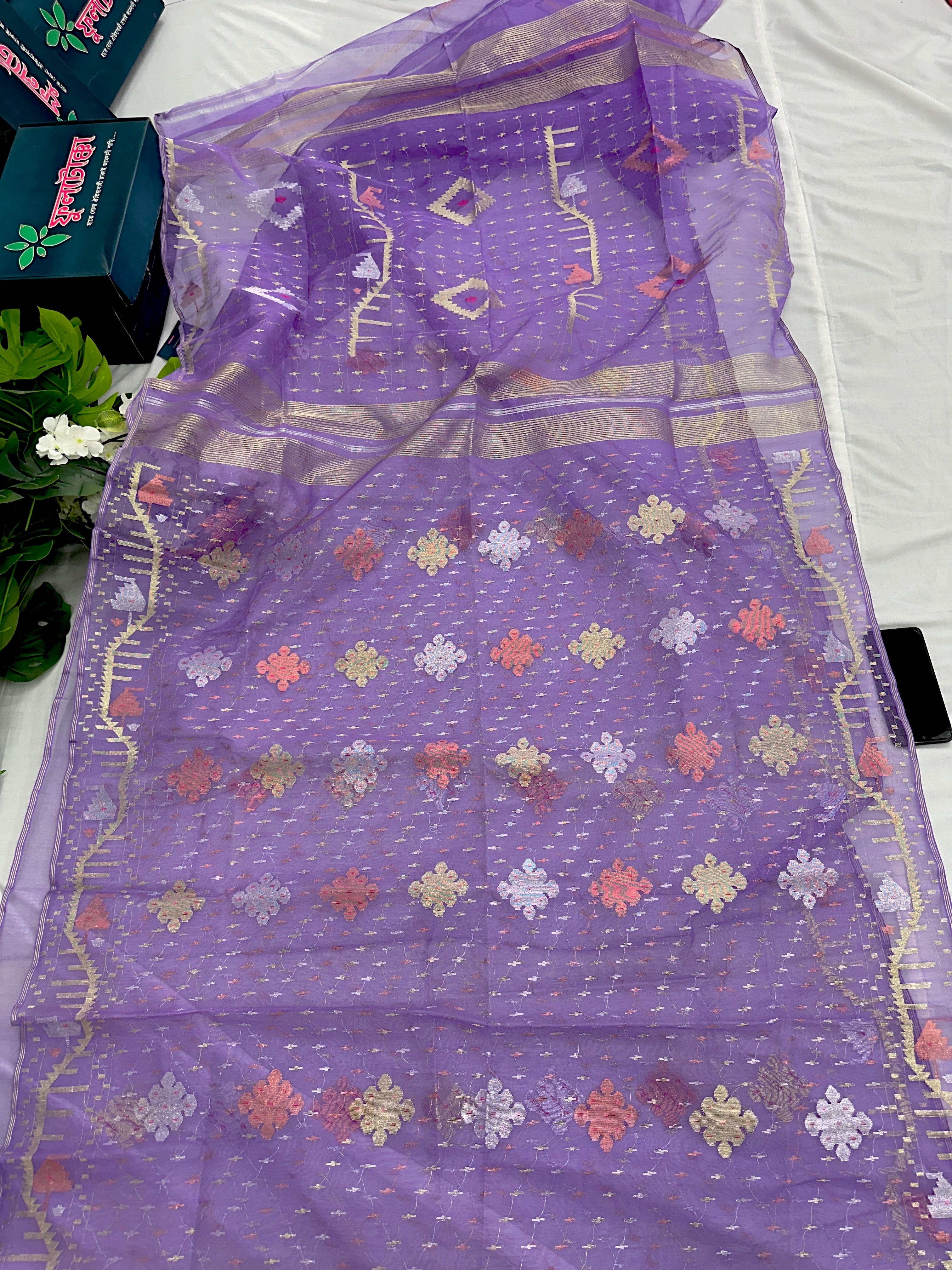 Lavender jamdani