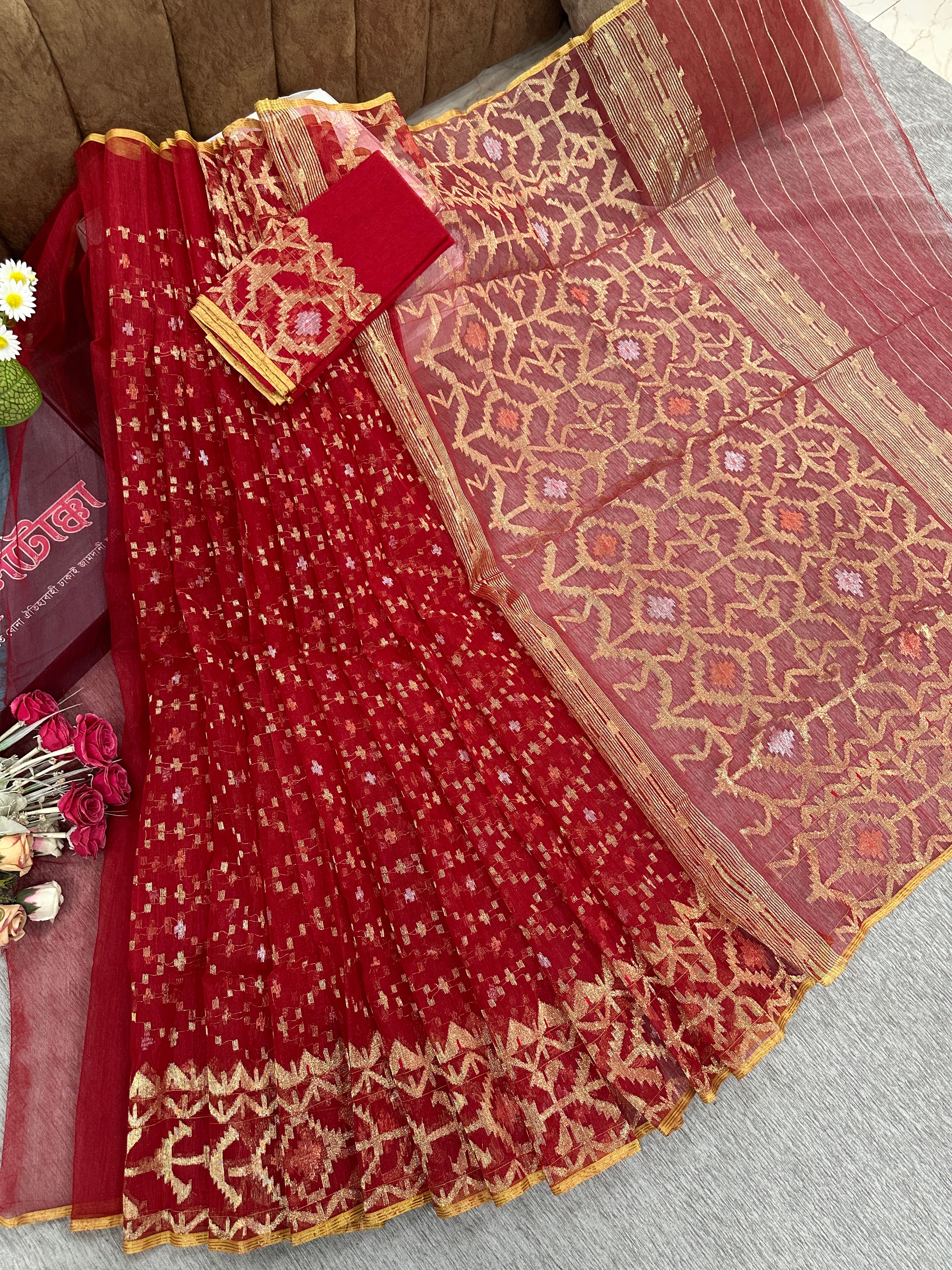 Bridal Red jamdani