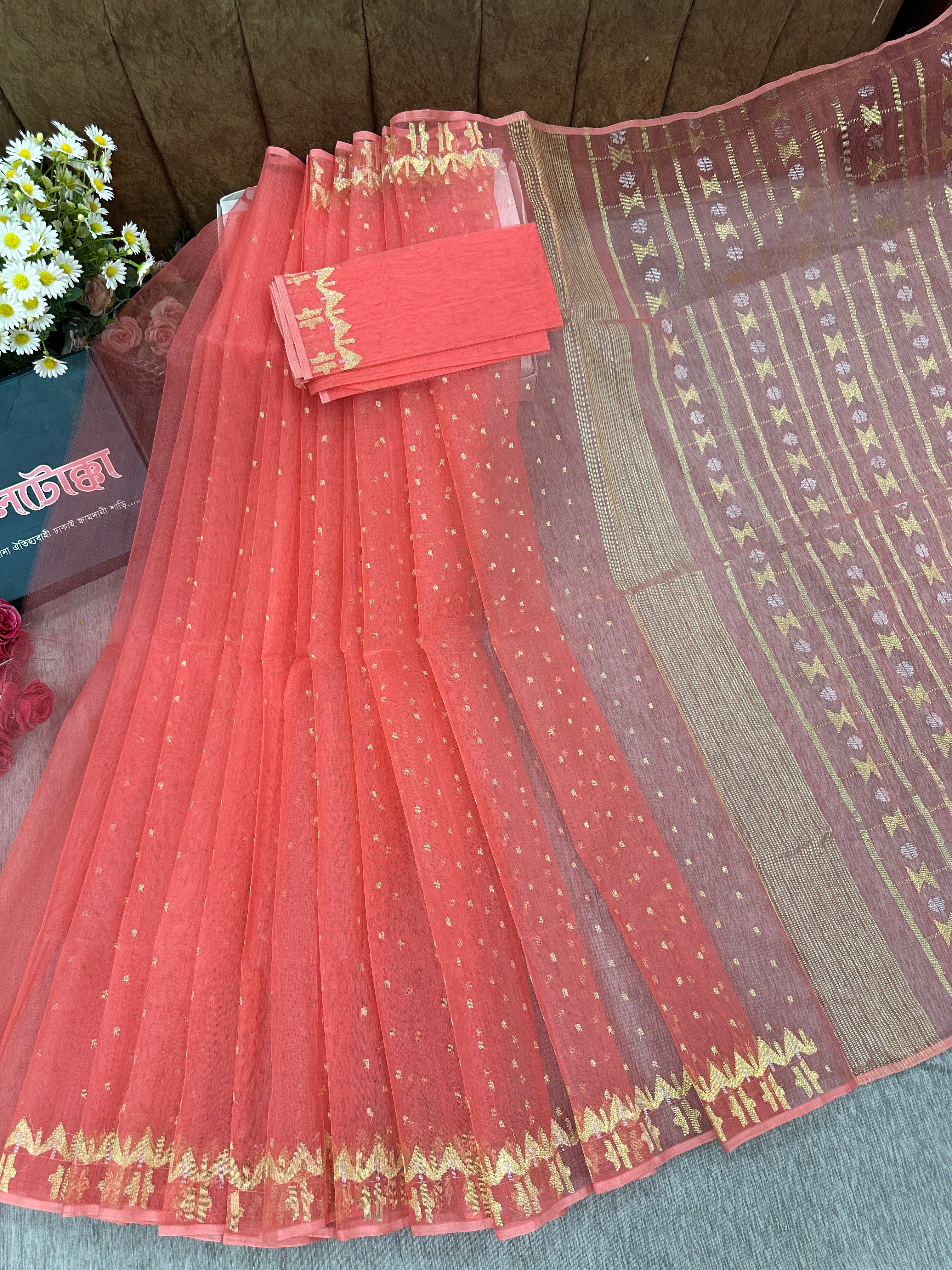 pink jamdani