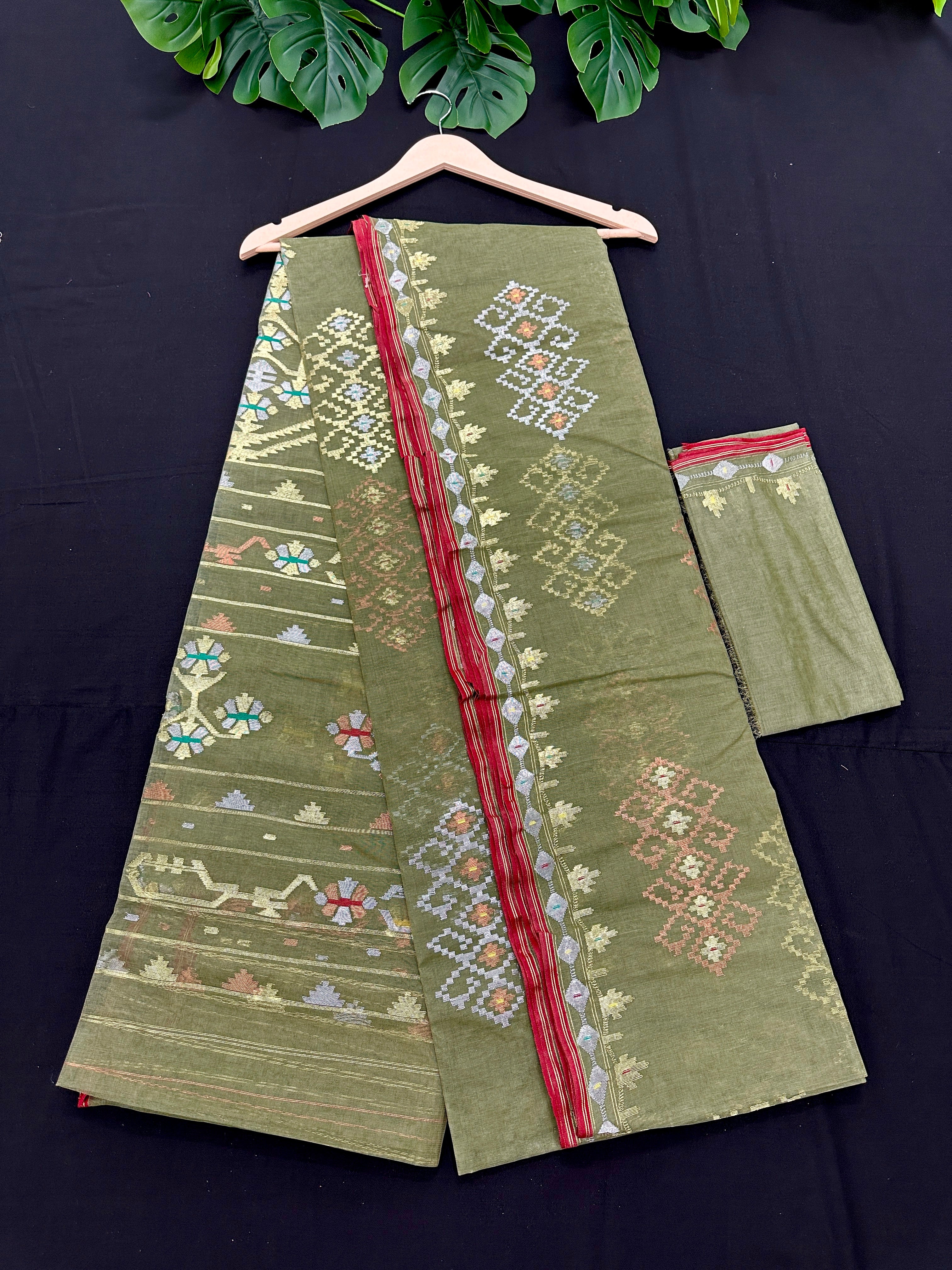 Elegant colour Handloom jamdani saree