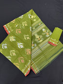 Raw Light Green Jamdani Saree