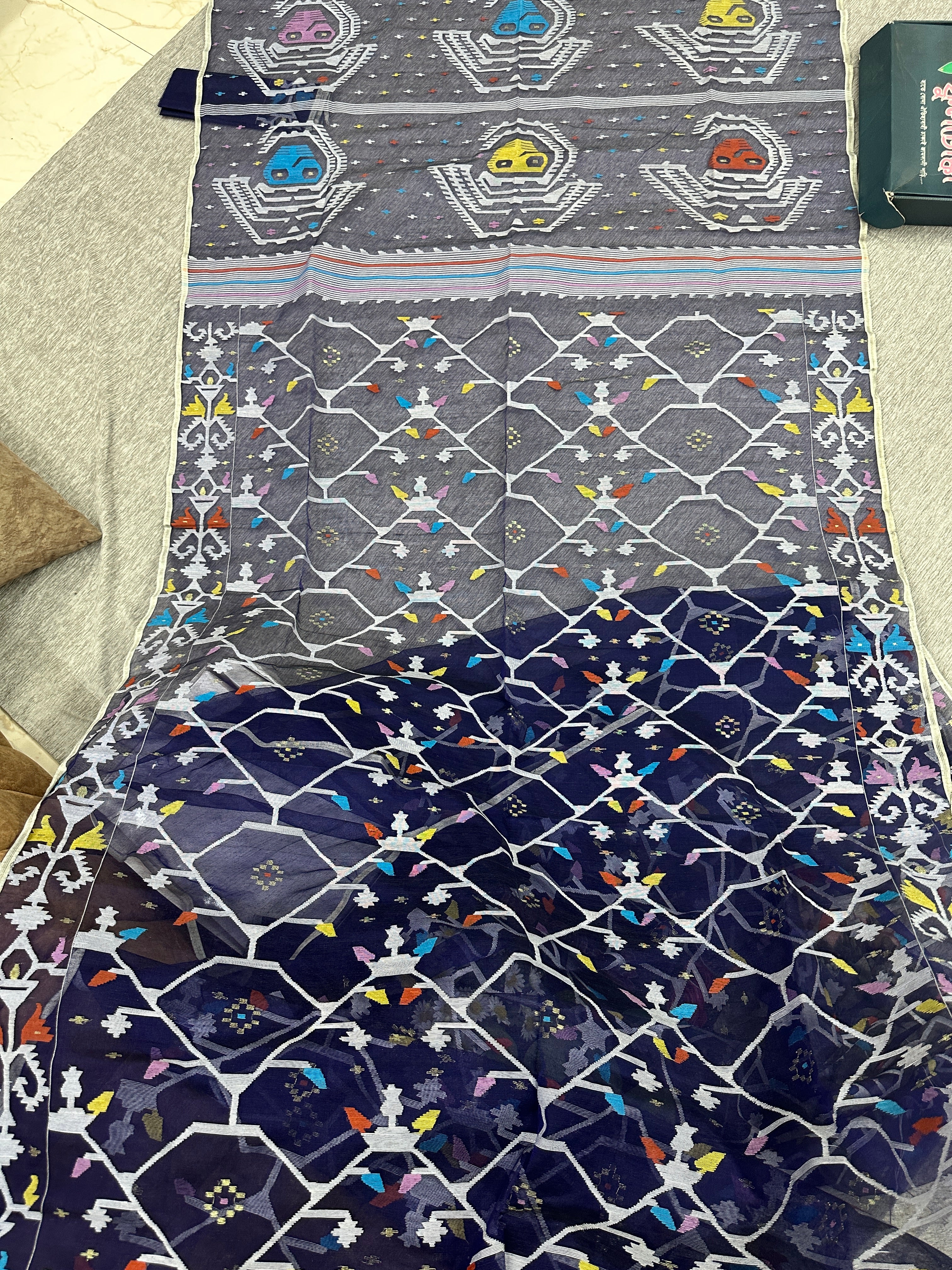 Blue jamdani