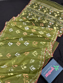 Raw Light Green Jamdani Saree