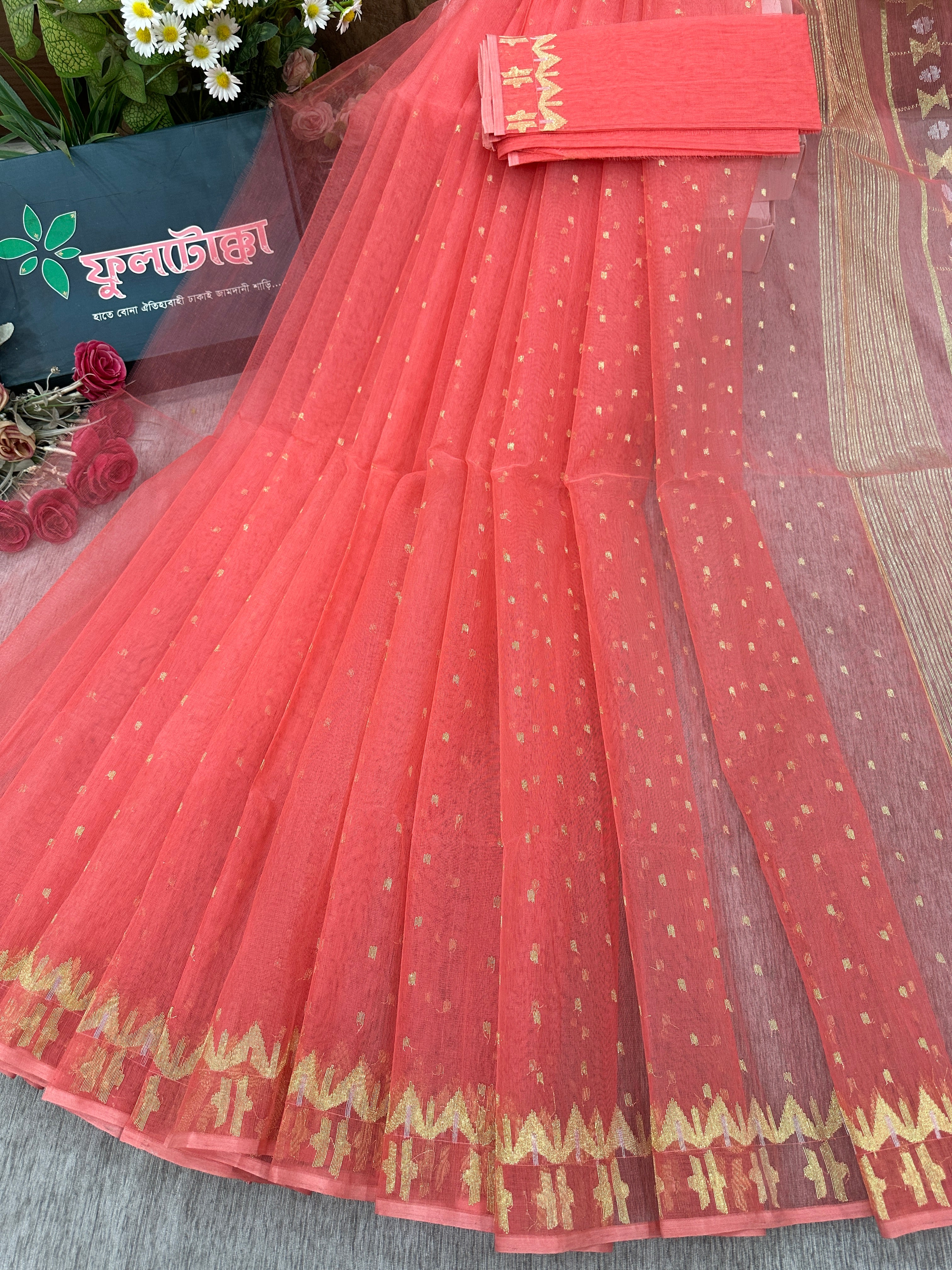 pink jamdani