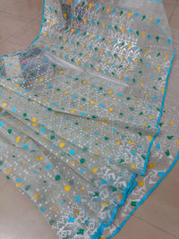 SILVERY WHITE JAMDANI