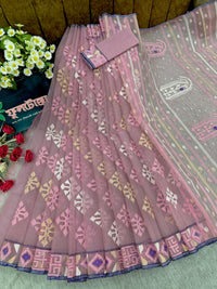 pink jamdani