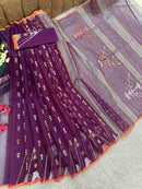 Purple jamdani
