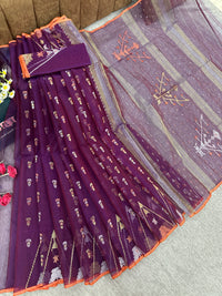 Purple jamdani