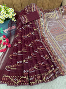 Maroon jamdani