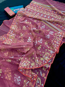 Excellent Jamdani Saree With Multiple Jori work.
