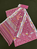 Unique Colour Jamdani Saree With Blouse Piece.