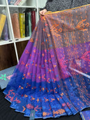 Tripple Shaded Original Handloom Halfsilk Dhakai Jamdani Saree With Multiple Threads Work
