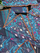 Purplish Blue dual toned jamdani saree with white pink blue threads work & blouse piece.