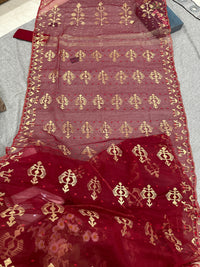 Maroon jamdani