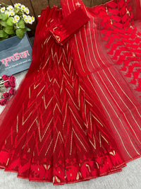 Red budget range halfsilk handloom jamdani saree with blouse piece