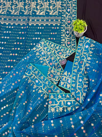 SEE BLUE DUAL TONED JAMDANI
