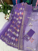 Lavender jamdani