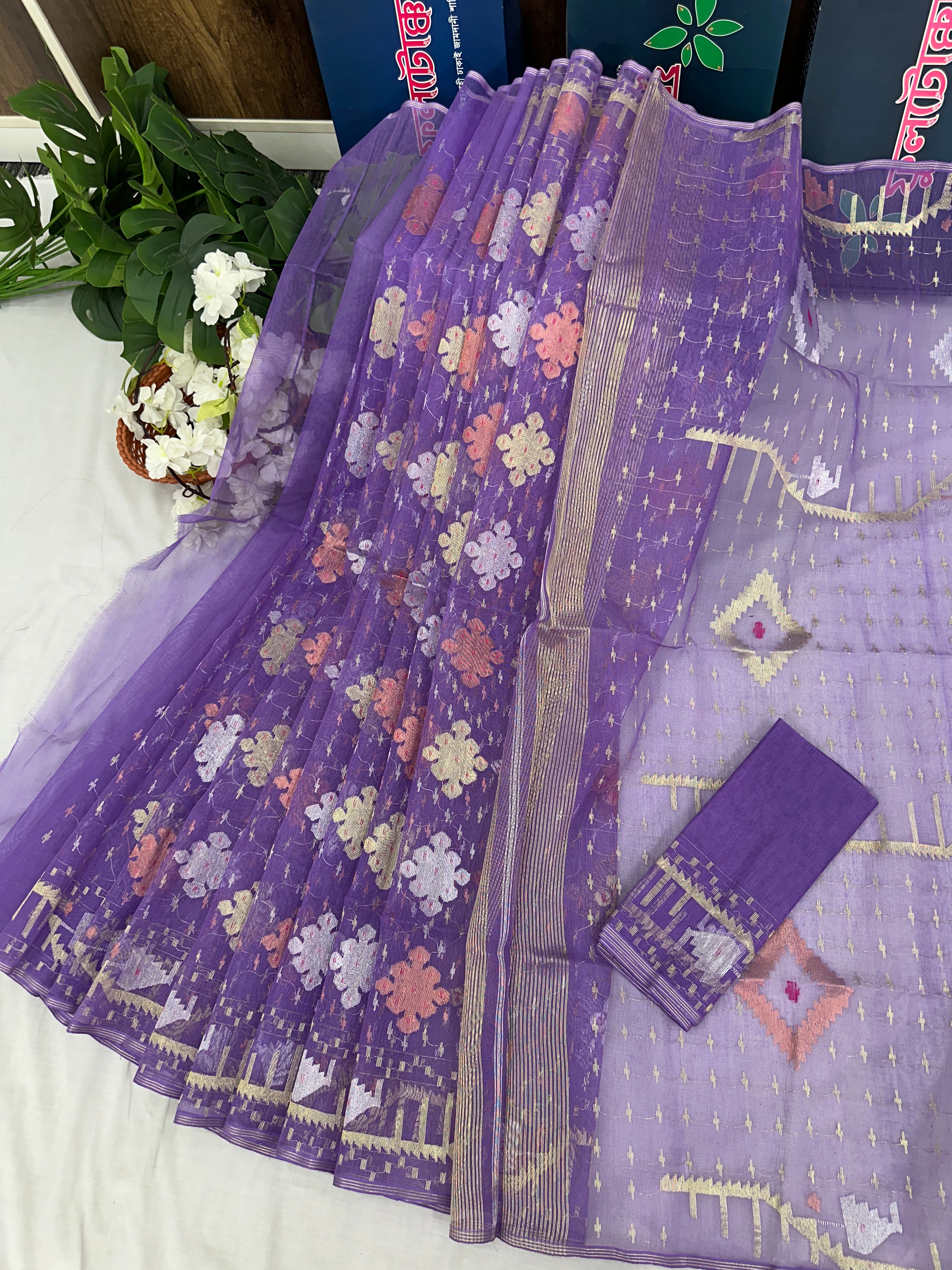 Lavender jamdani