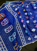 Blue Jamdani Saree - An Uncommon Work.
