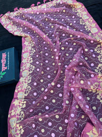 Pink Muslin Saree