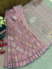 pink jamdani