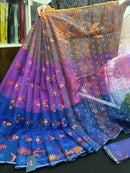 Tripple Shaded Original Handloom Halfsilk Dhakai Jamdani Saree With Multiple Threads Work