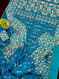SEE BLUE DUAL TONED JAMDANI