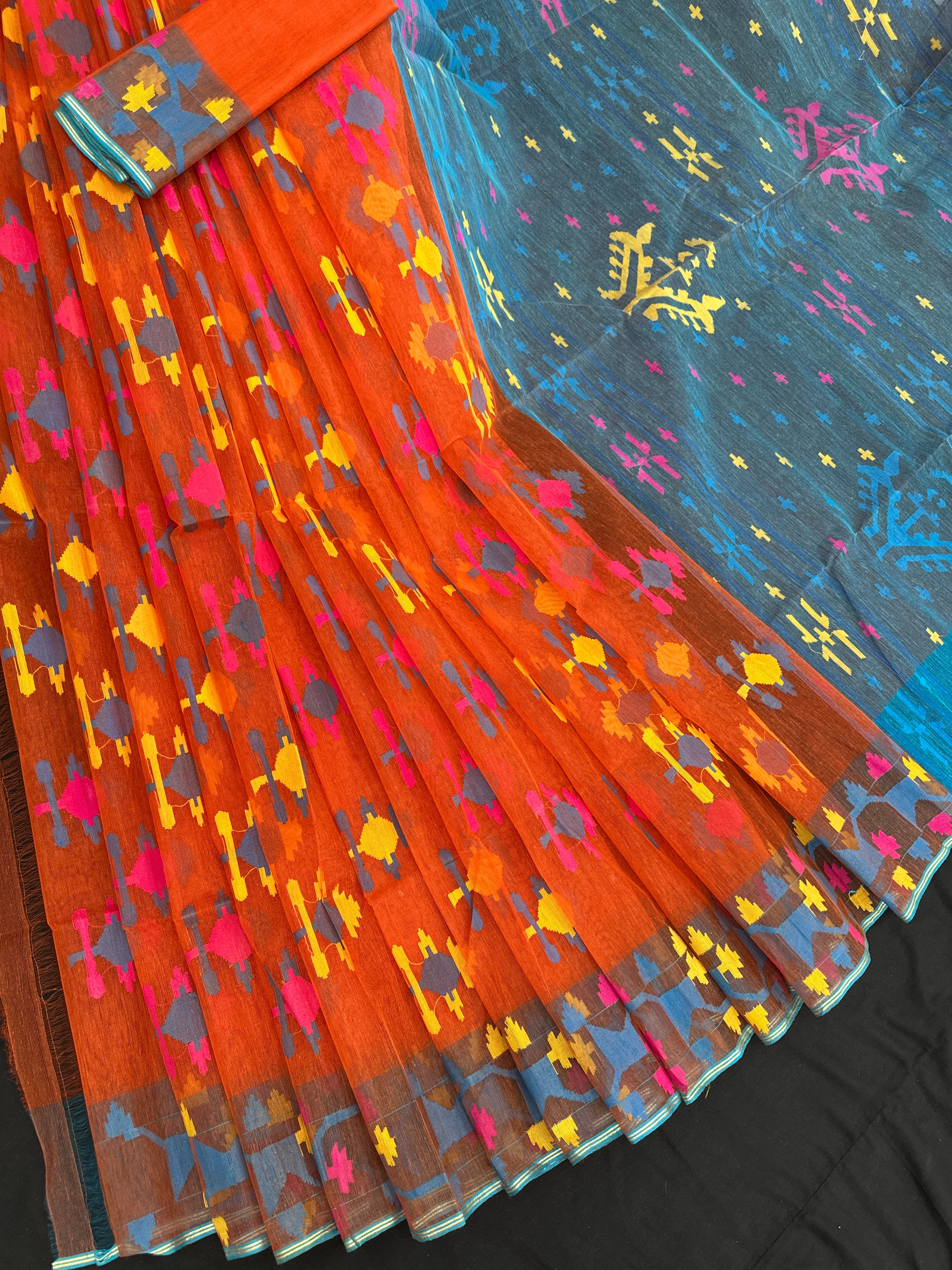 Orange jamdani
