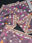 Eye Smoothing Jamdani Saree Features Multi-Colour Work.