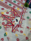 White multi cotton jamdani saree