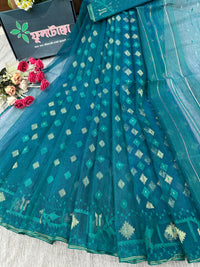 Sea green jamdani