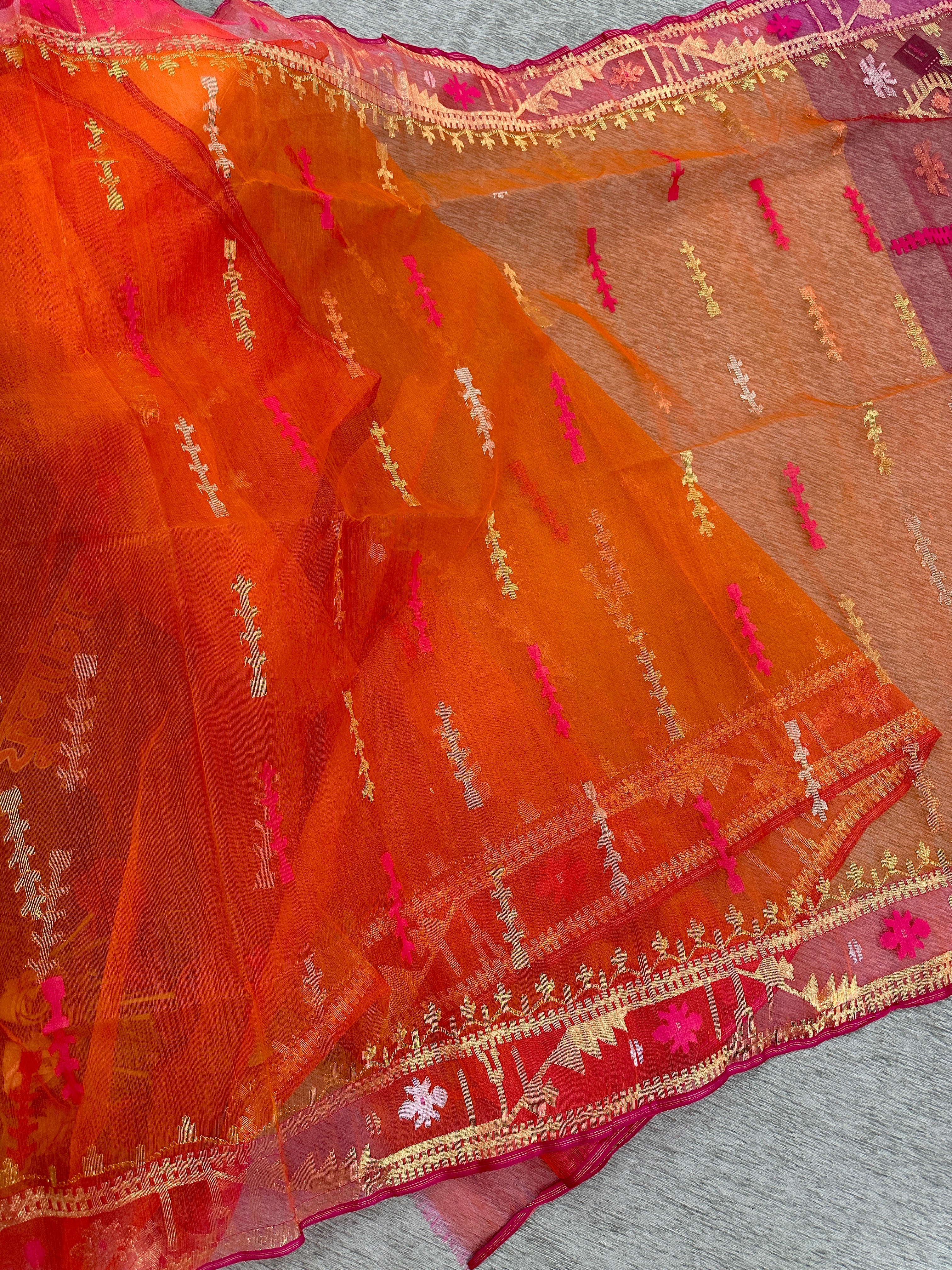 Orange Jamdani